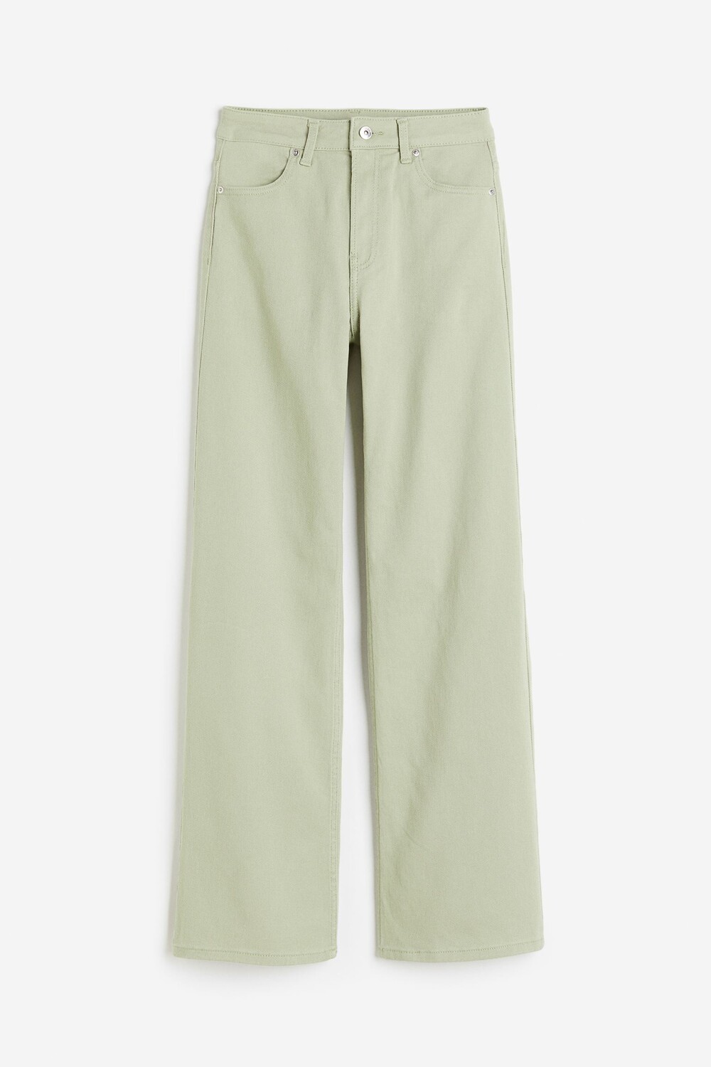 

Брюки H&M Wide-leg Twill, светло-зеленый