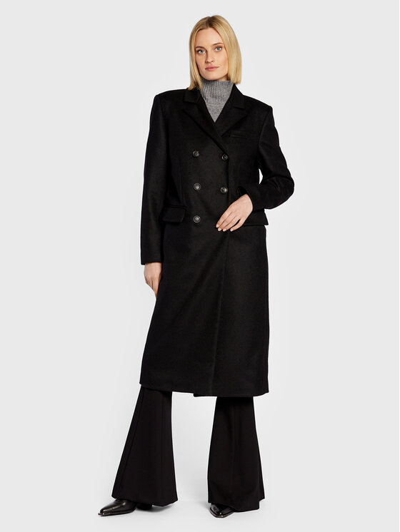 Шерстяное пальто обычного кроя Trussardi, черный шерстяное пальто обычного кроя manuel ritz черный
