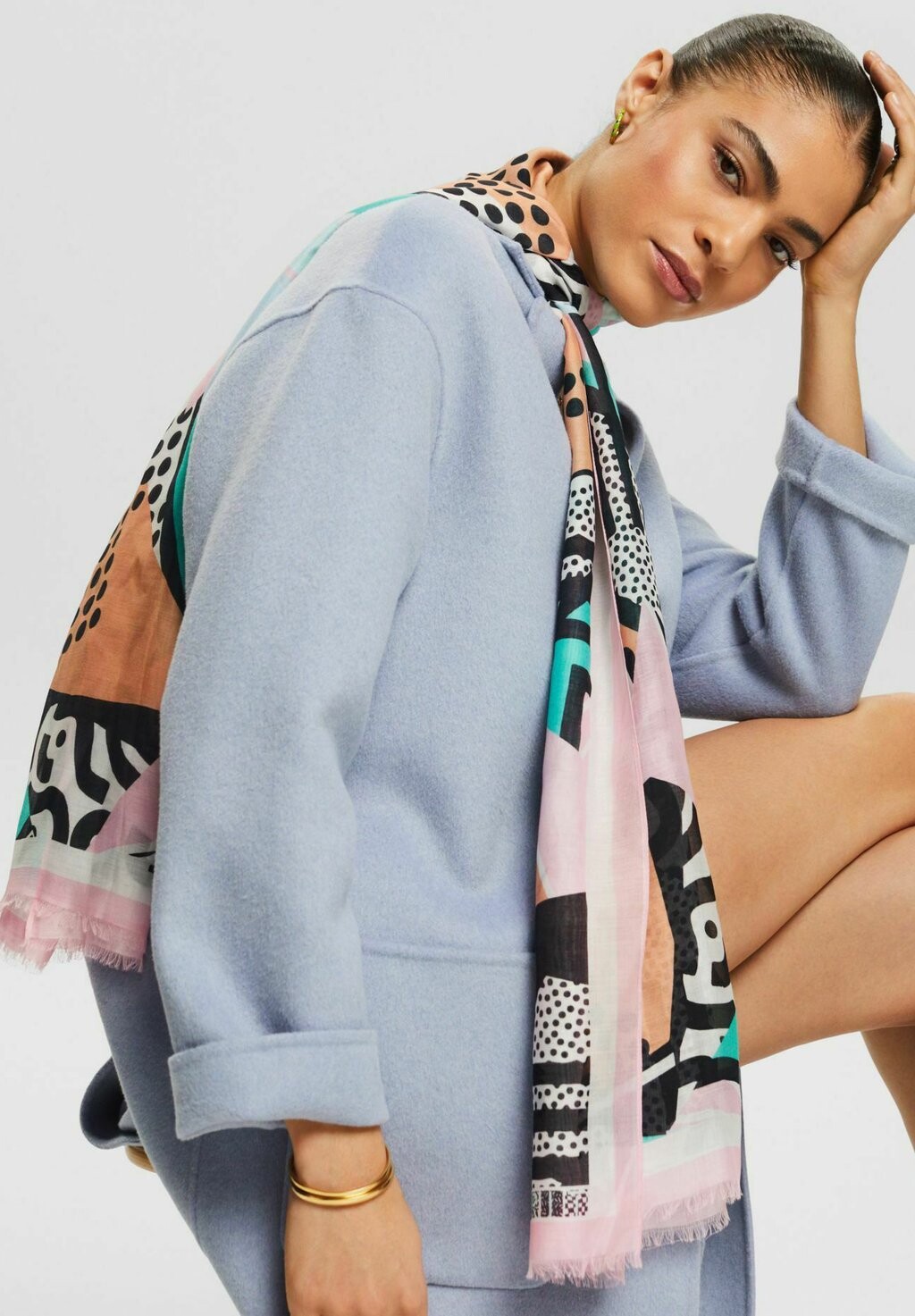 

Шарф FRANSEN MIT PRINT Esprit, цвет light aqua green