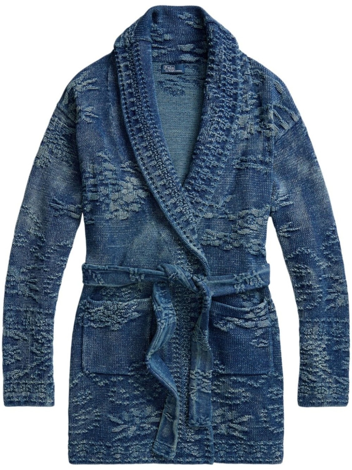 

Polo Ralph Lauren кардиган фактурной вязки с запахом, синий