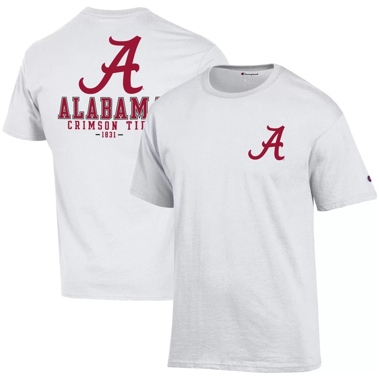 

Мужская футболка Champion White Alabama Crimson Tide Team Stack 2-Hit