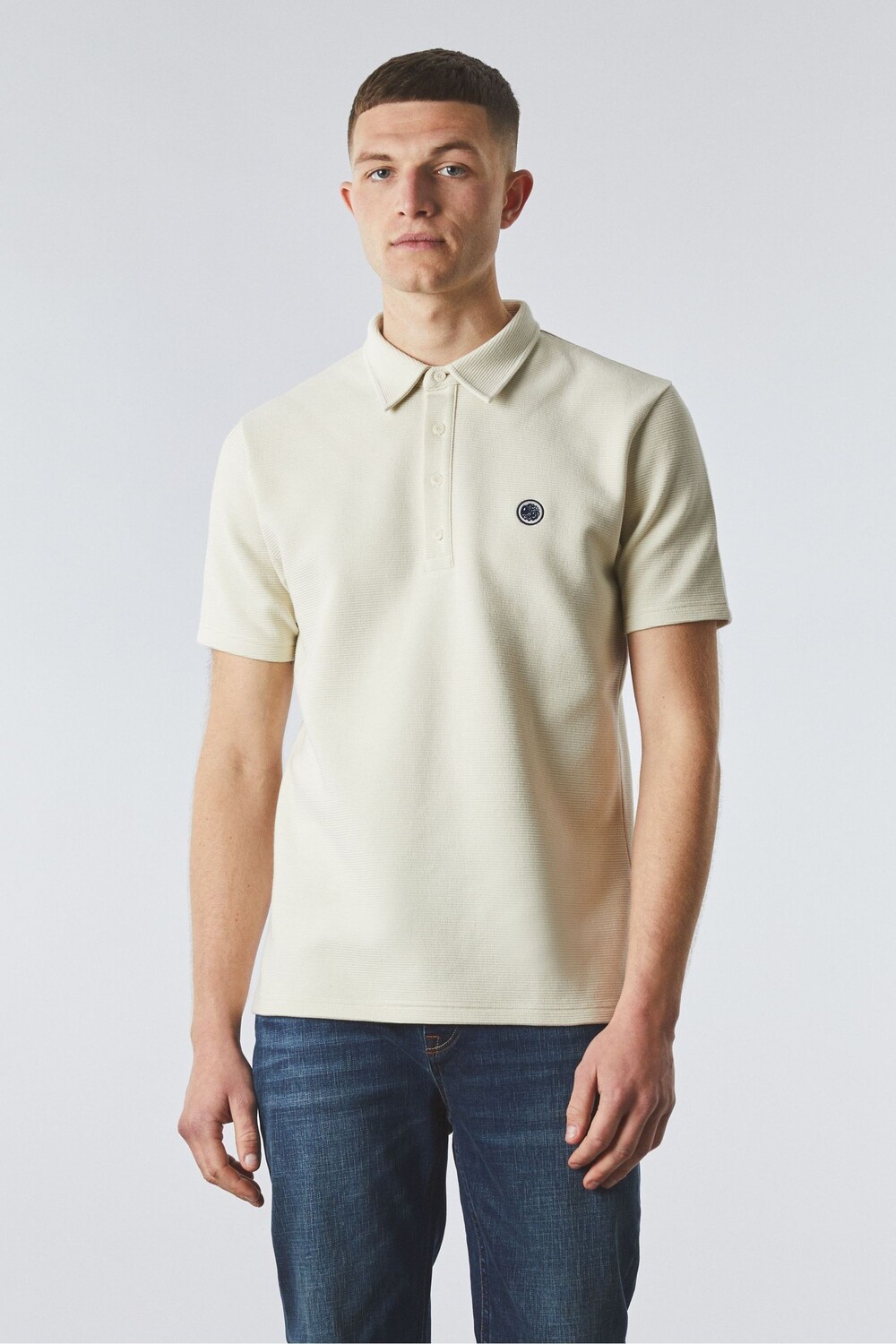 

Фактурная рубашка-поло Acquiesce Pretty Green, серый
