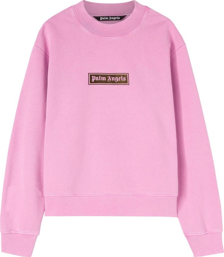 Толстовка Palm Angels GD Box Logo Crew 'Fuchsia/Black', розовый - фото