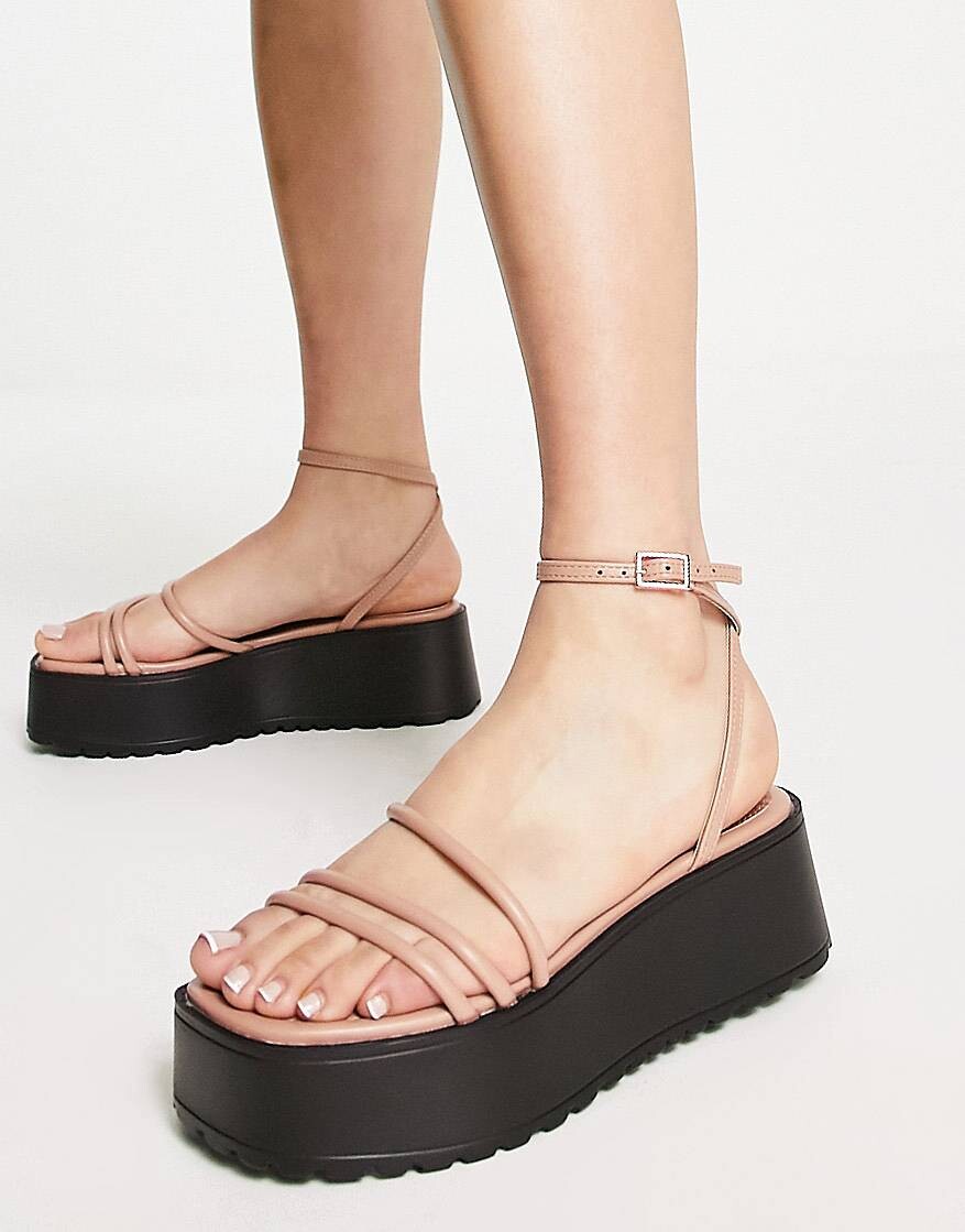 

Бежевые туфли на платформе с ремешками ASOS DESIGN Talla