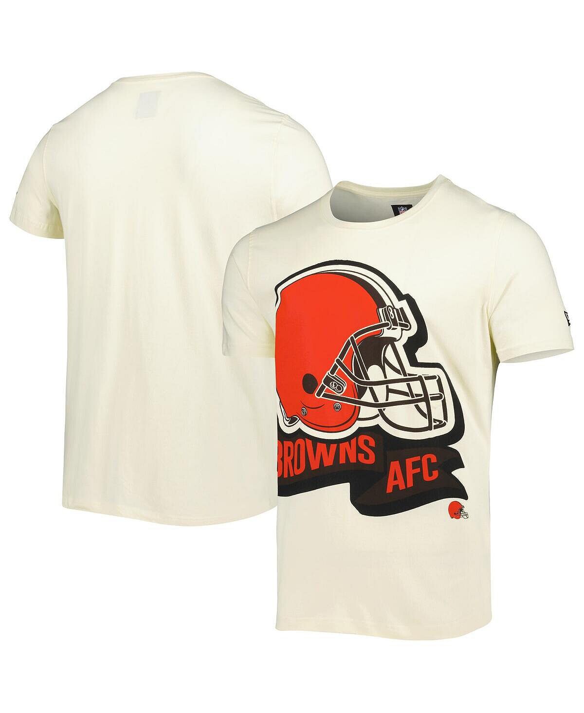 

Мужская кремовая футболка cleveland browns sideline chrome New Era, кремовый