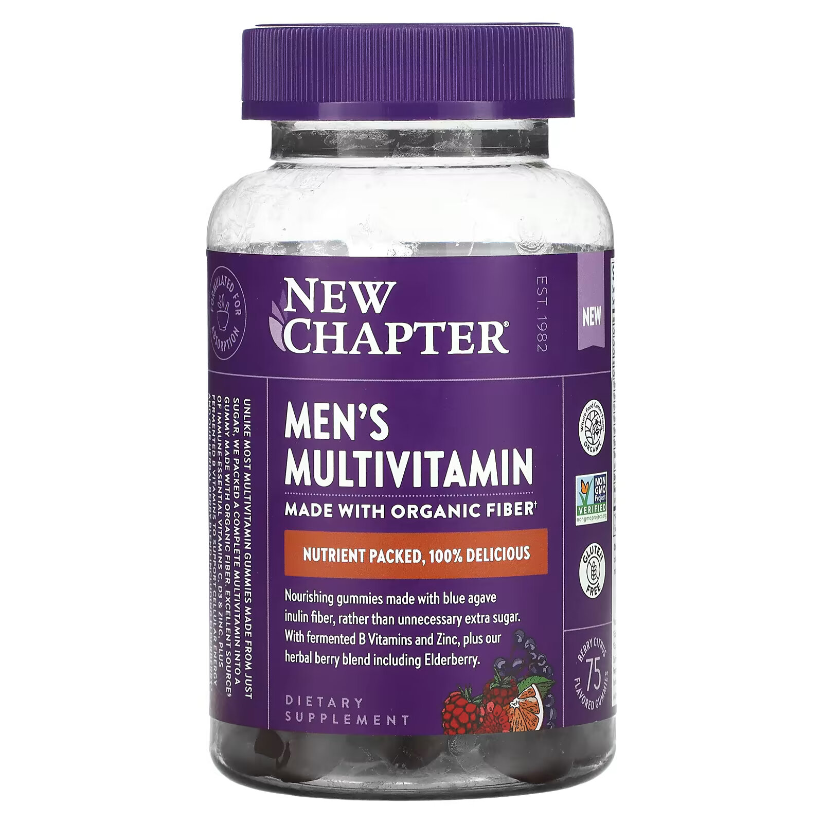 New Chapter, Мультивитамины для мужчин, со вкусом ягод и цитрусовых, 75 жевательных таблеток new chapter мультивитамины для беременных ягодно цитрусовые 90 жевательных таблеток