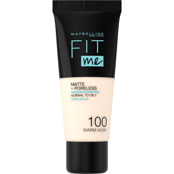 

Maybelline Fit Me Matte & Poreless Foundation 100 Теплая слоновая кость 30 мл