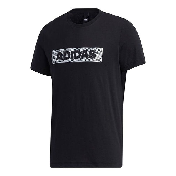 Футболка Adidas M Gfx T Lng Box Logo Printing Sports Round Neck Short Sleeve Black, Черный