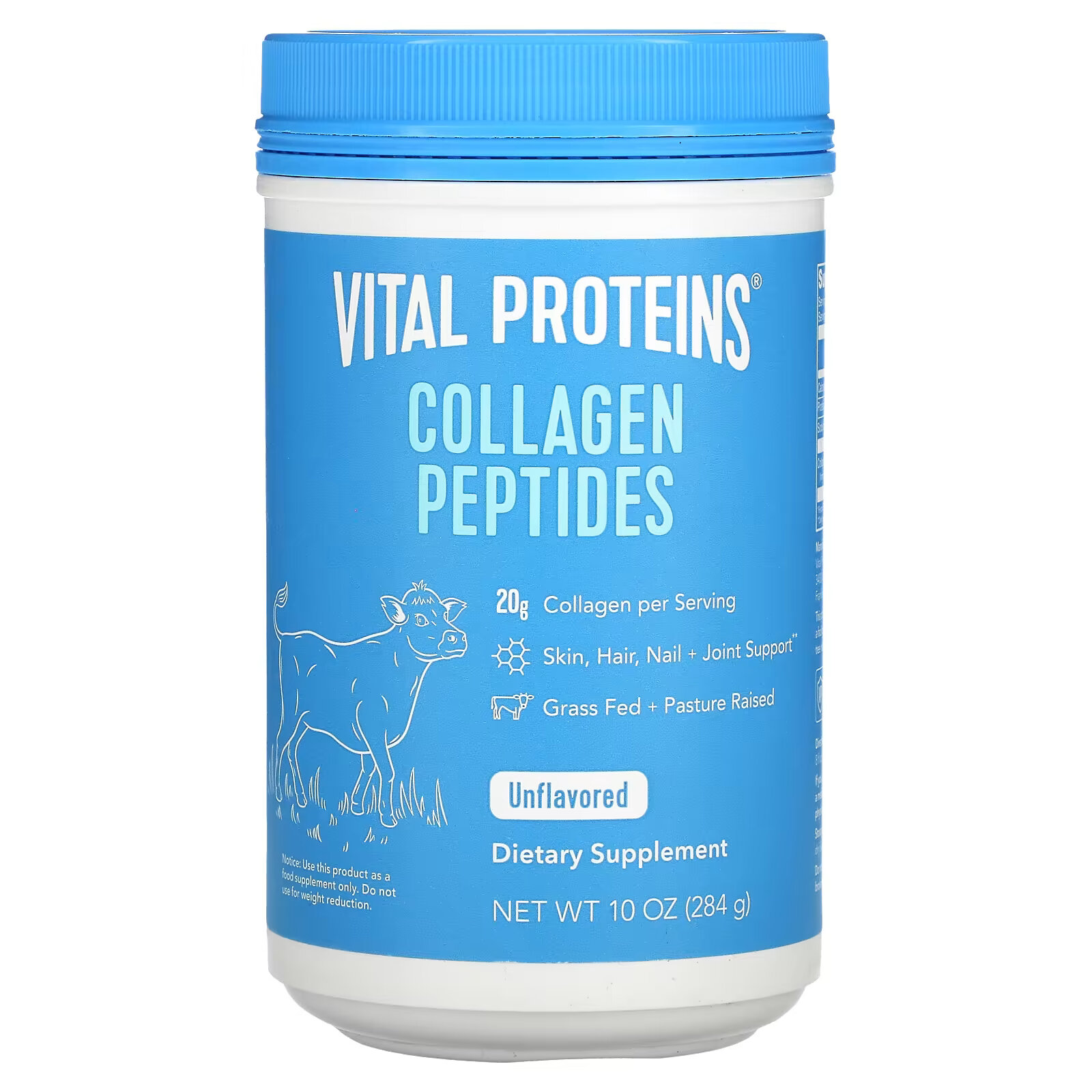 Vital Proteins, Пептиды коллагена, без вкусовых добавок, 284 г (10 унций) vital proteins коллагеновые пептиды лимон 313 г 11 унций