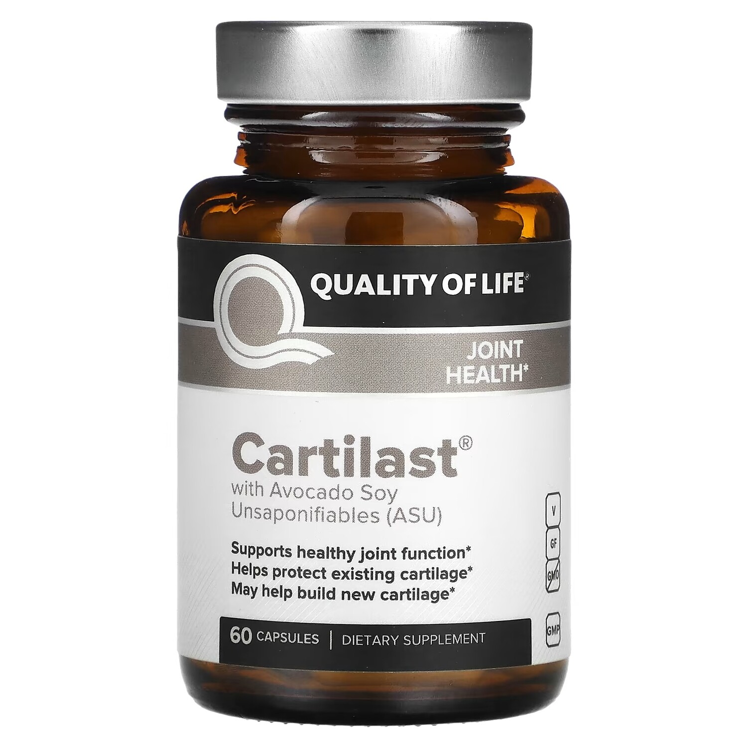 

Хрящи с Авокадо и Соевыми Неомыляемыми Добавками Quality of Life Labs, 60 капсул