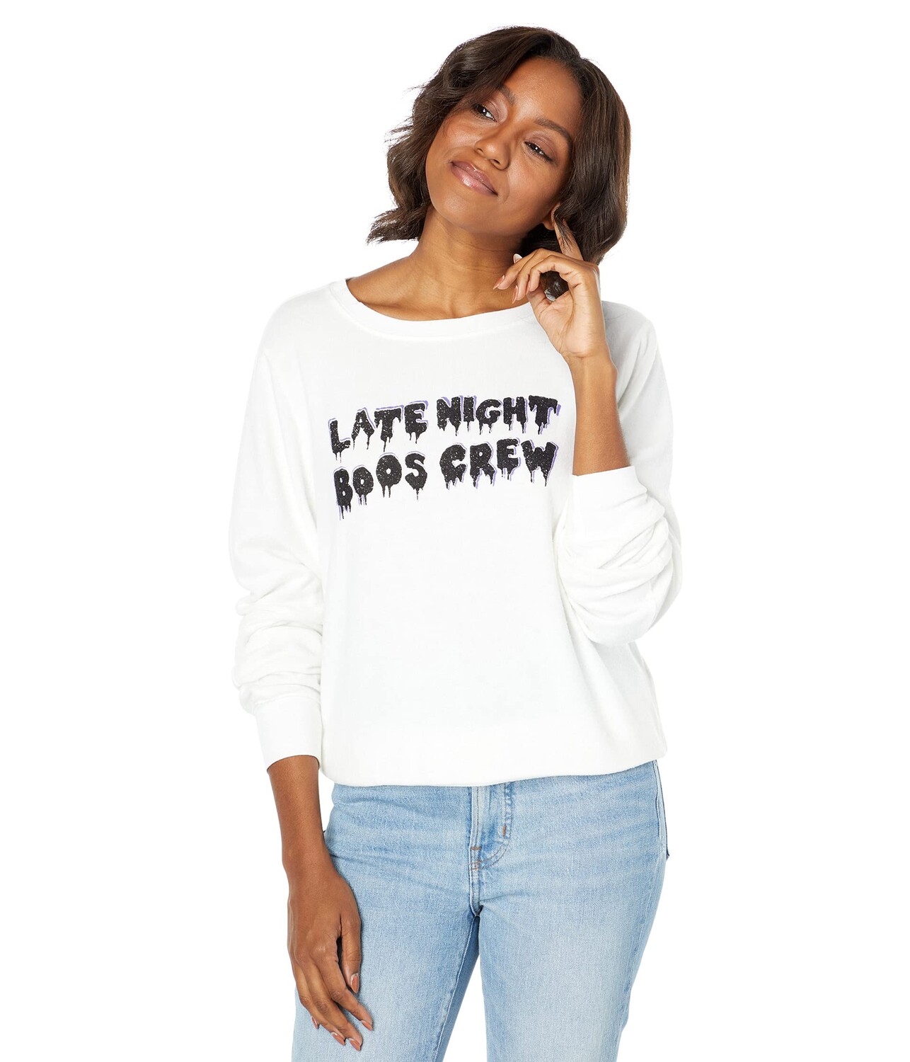 

Пуловер Wildfox, Late Night Boos Crew Brushed Hacci Jersey Sweatshirt
