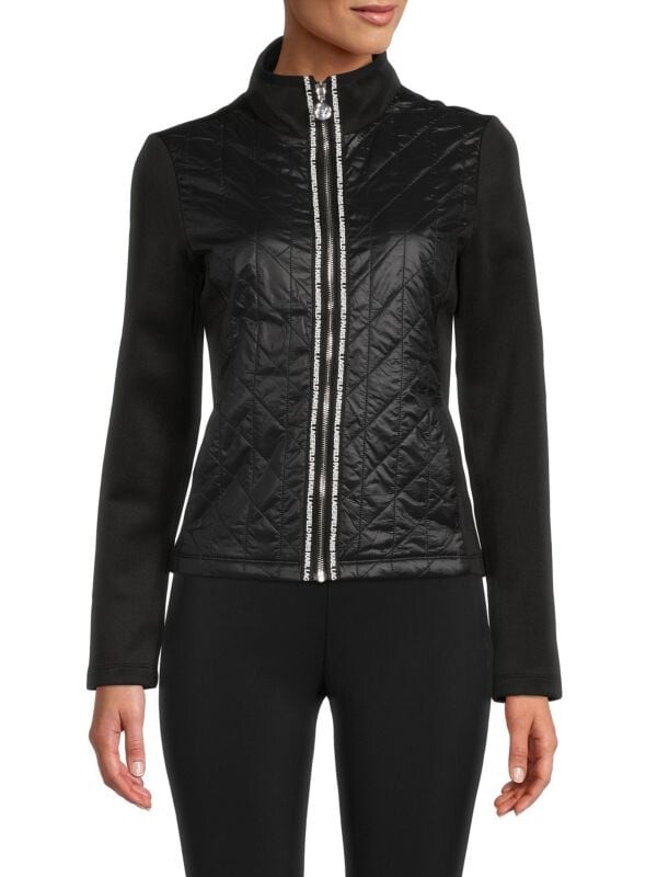 

Стеганая куртка с логотипом Karl Lagerfeld Paris Black
