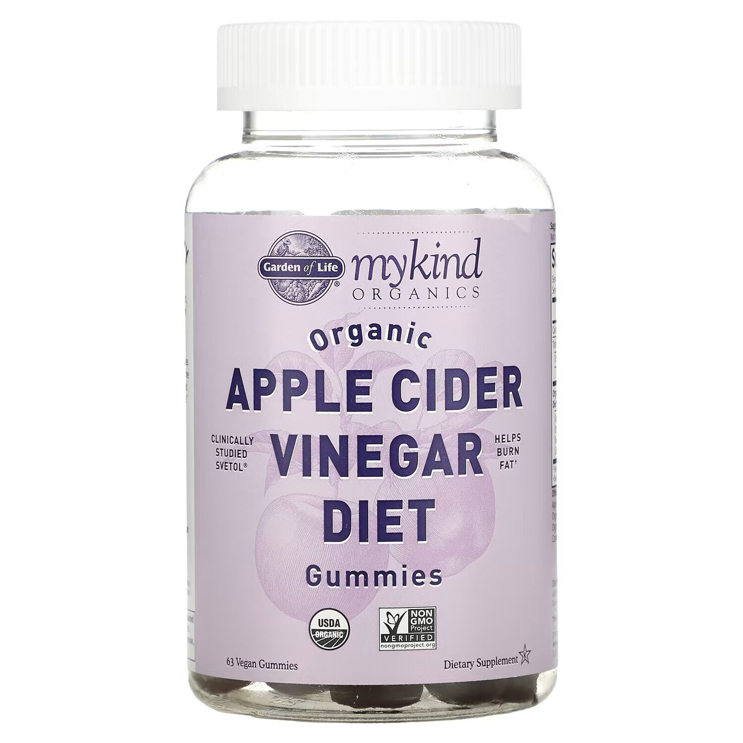 

Garden of Life, MyKind Organics, органические диетические жевательные конфеты с яблочным уксусом, 63 веганские жевательные конфеты