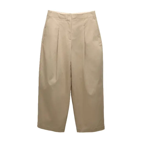

Брюки Zara Zw Collection Carrot-fit With Darts, бежевый