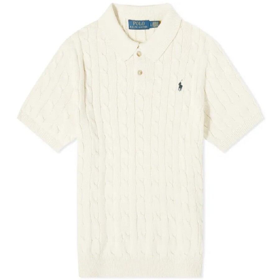 

Футболка-поло Polo Ralph Lauren Cotton Cable, светло-бежевый