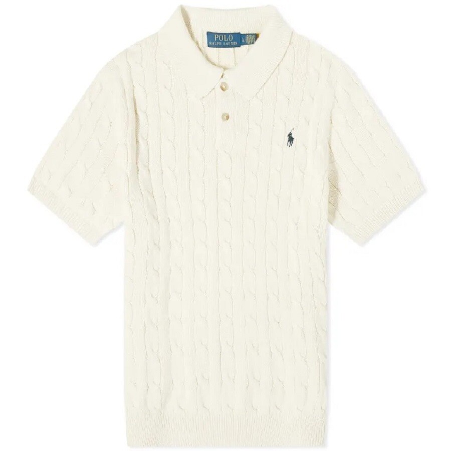 Футболка-поло Polo Ralph Lauren Cotton Cable, светло-бежевый