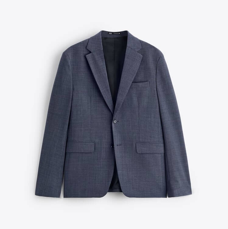 

Пиджак Zara Textured Suit, синий
