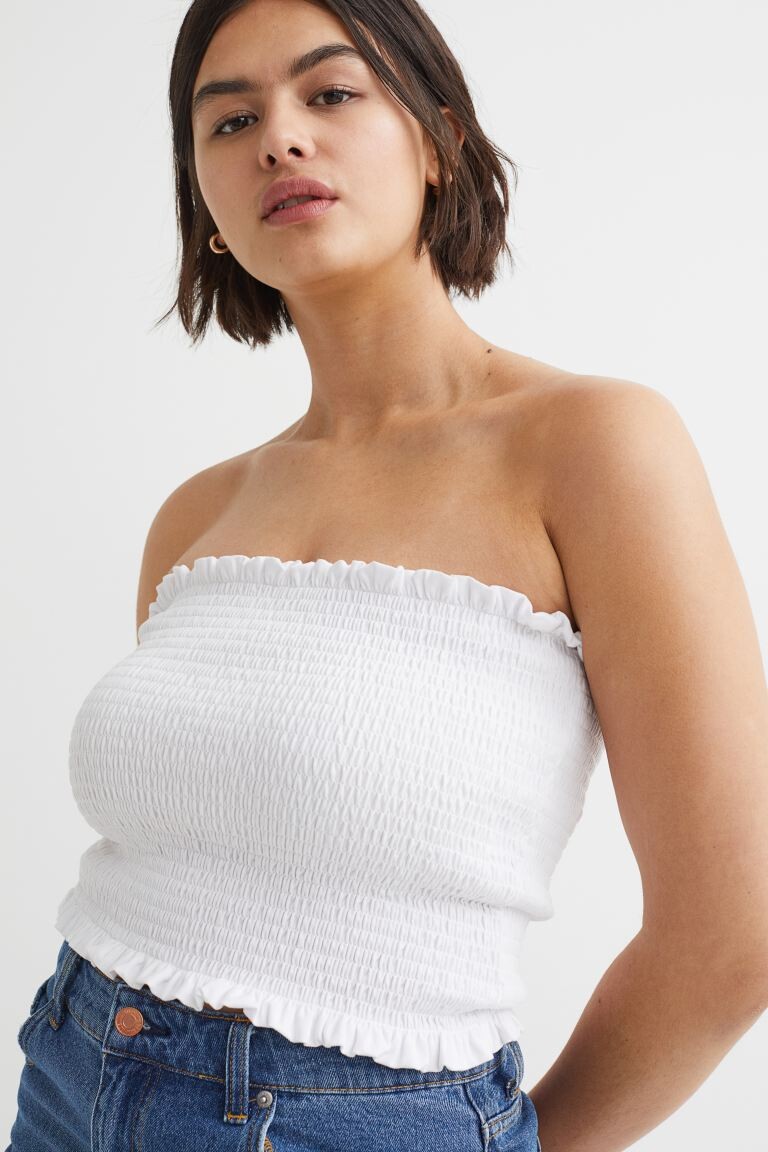 

Эластичный топ-бандо H&M, белый