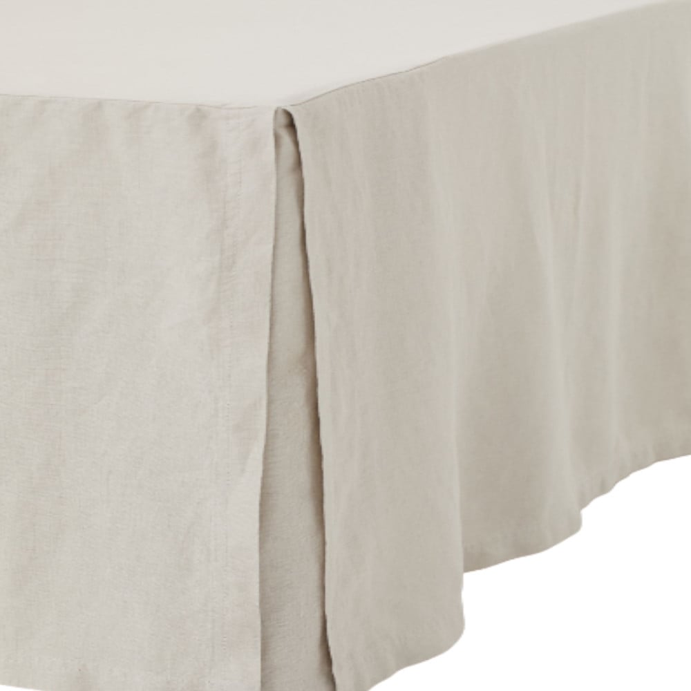 Подзор для кровати из умягченного льна H&M Home Washed Linen, бежевый - фото