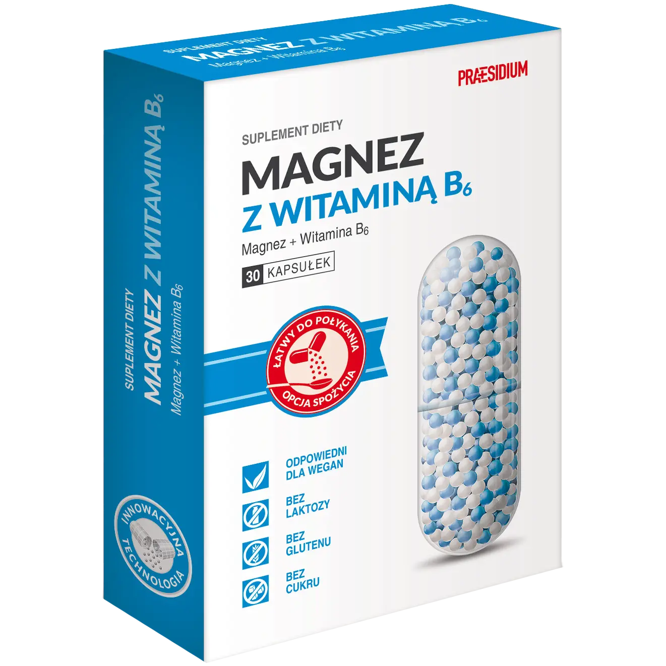 

Praesidium Magnez Z Witaminą B6 микрогранулы, 30 капсул/1 упаковка