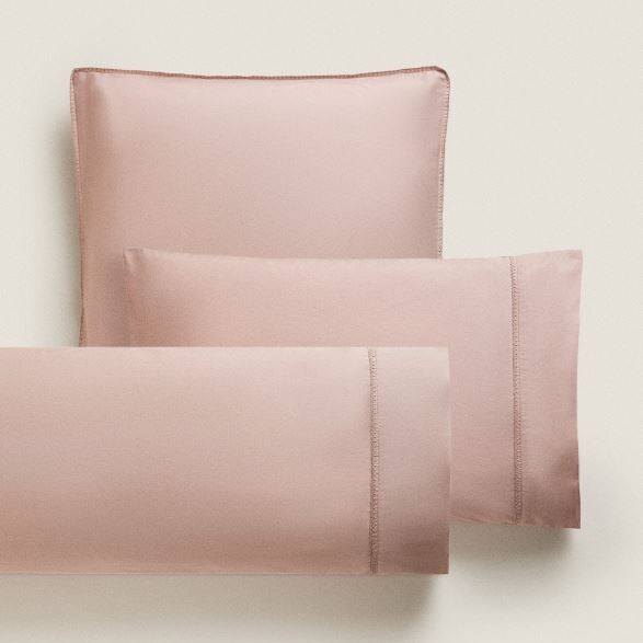 

Наволочка с деталями Zara Home Plain With Detail, розовый