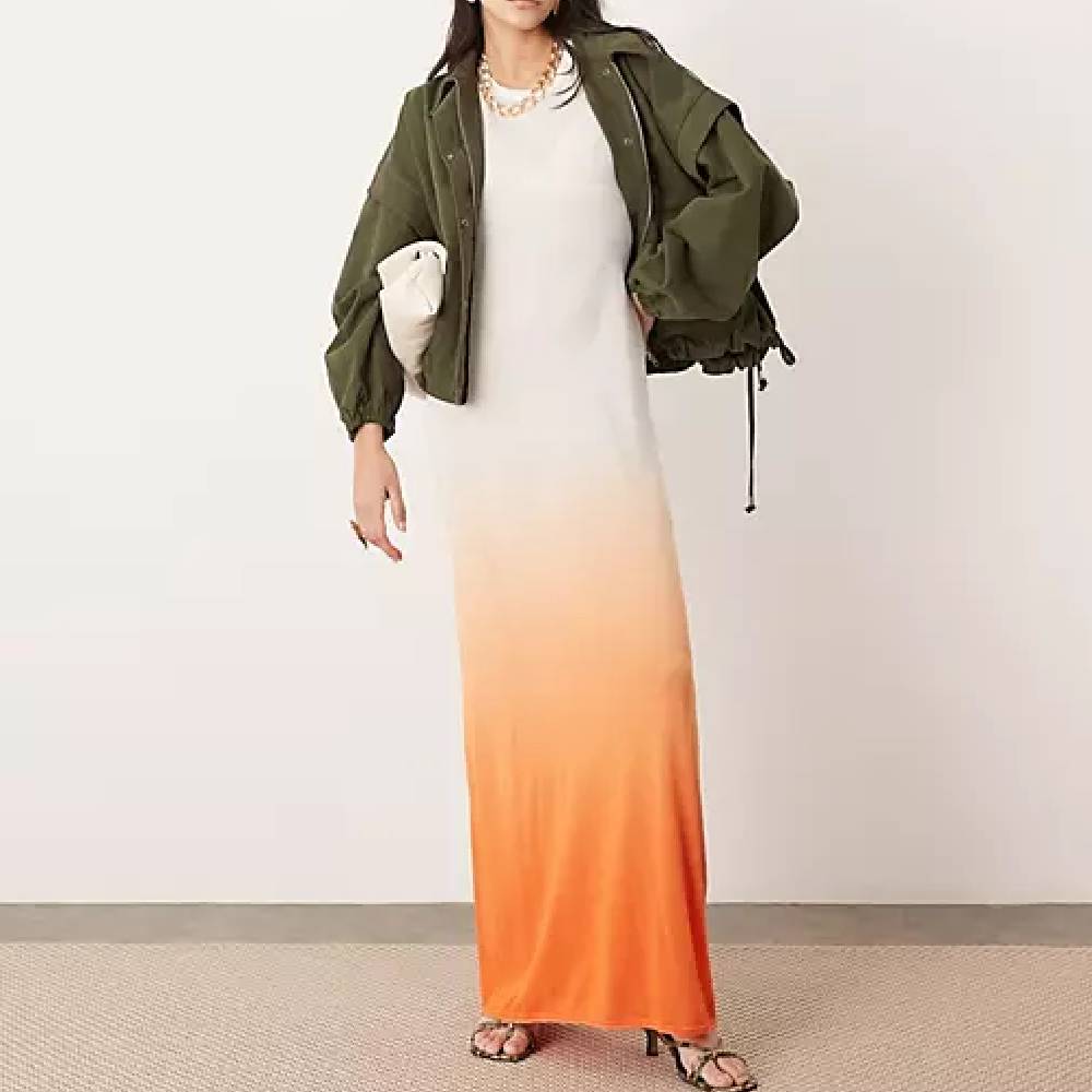 Платье Asos Edition Maxi Column, оранжевый цена и фото