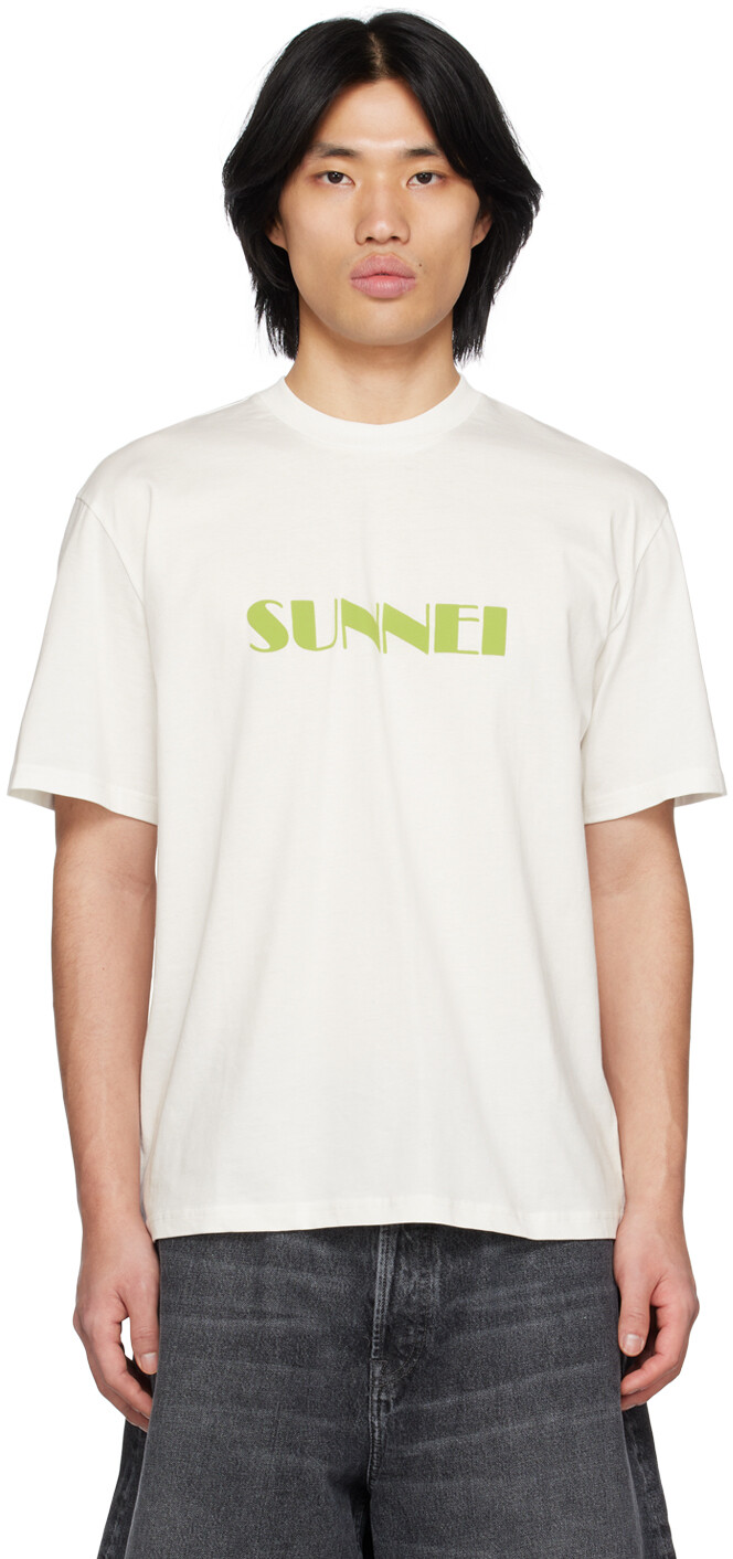

Белая футболка с принтом SUNNEI, Белый