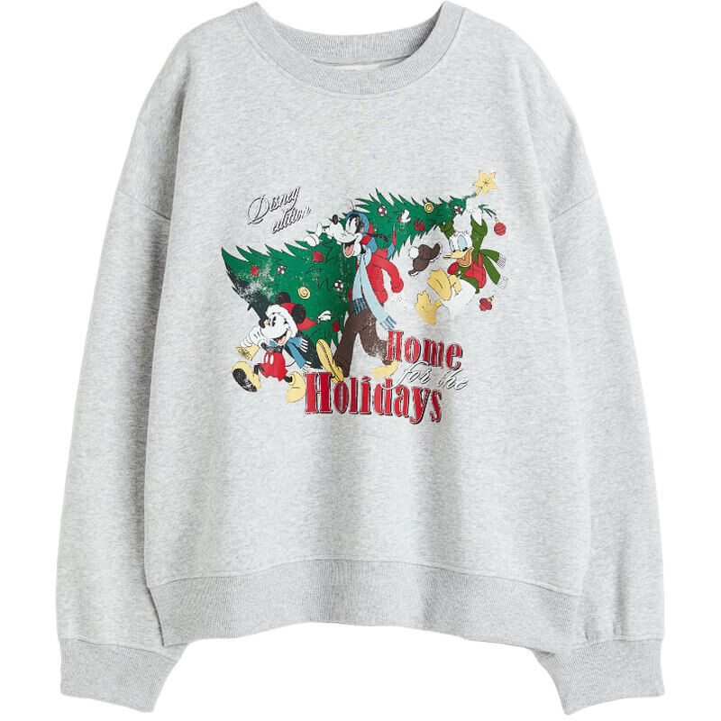 

Свитшот H&M Motif-detail Mickey Mouse, светло-серый