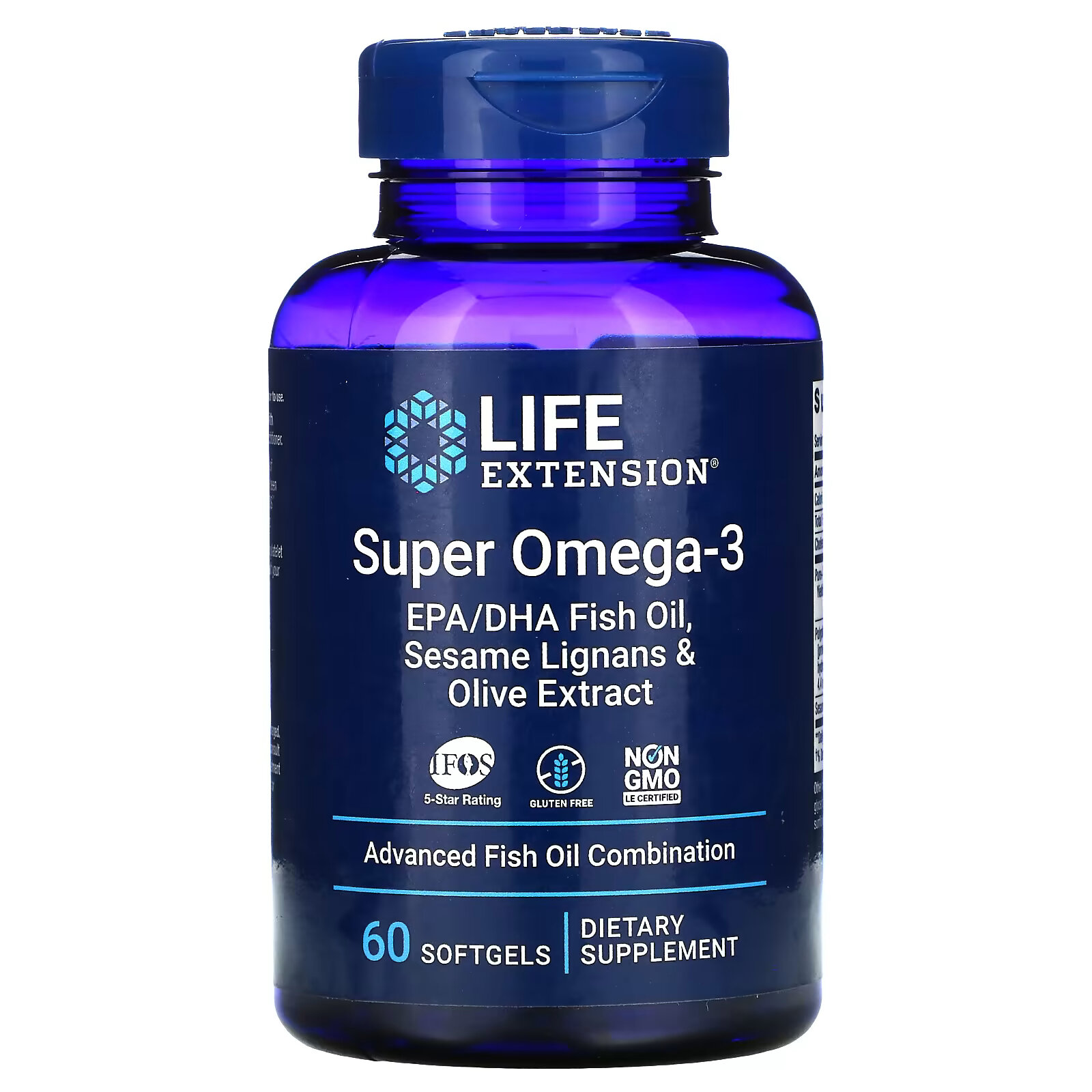 Life Extension, Super Omega-3, 60 мягких таблеток life extension super k 90 мягких таблеток упаковка по 3 шт
