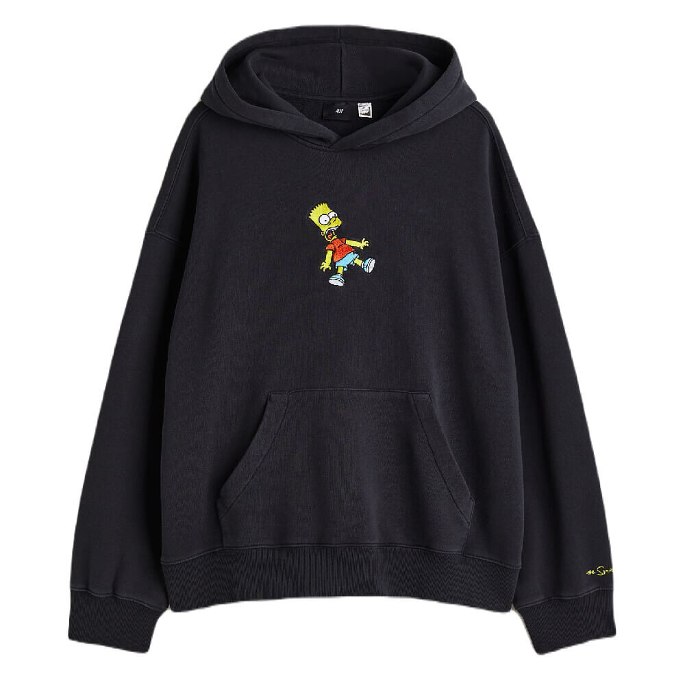 

Худи H&M The Simpsons Oversized Fit Cotton, черный/желтый