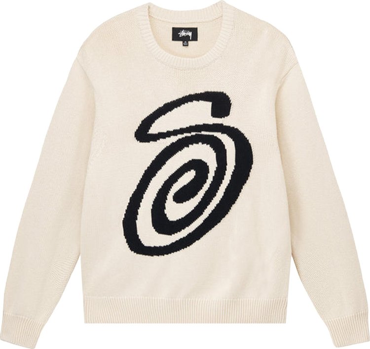 

Свитер Stussy Curly S Sweater 'Natural', кремовый, Бежевый, Свитер Stussy Curly S Sweater 'Natural', кремовый