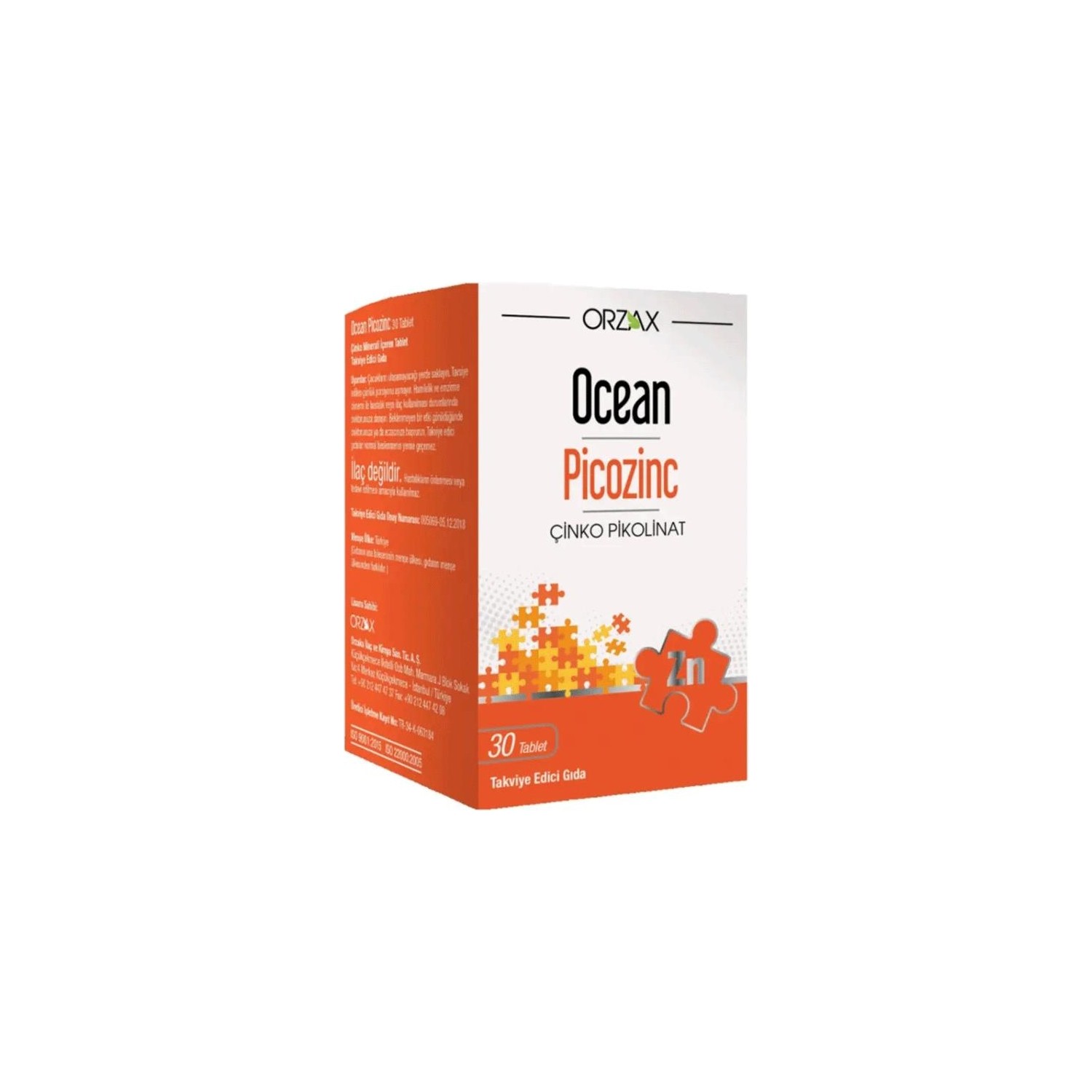 цена Пищевая добавка Orzax Ocean Picozinc Supplementary Food, 30 капсул
