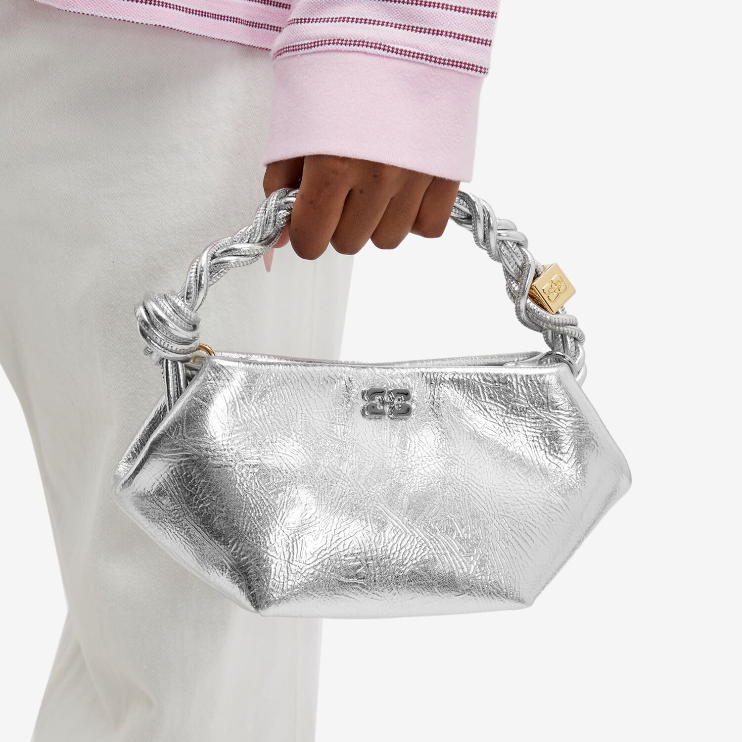 

Сумка Ganni Bou Bag Mini, серебристый