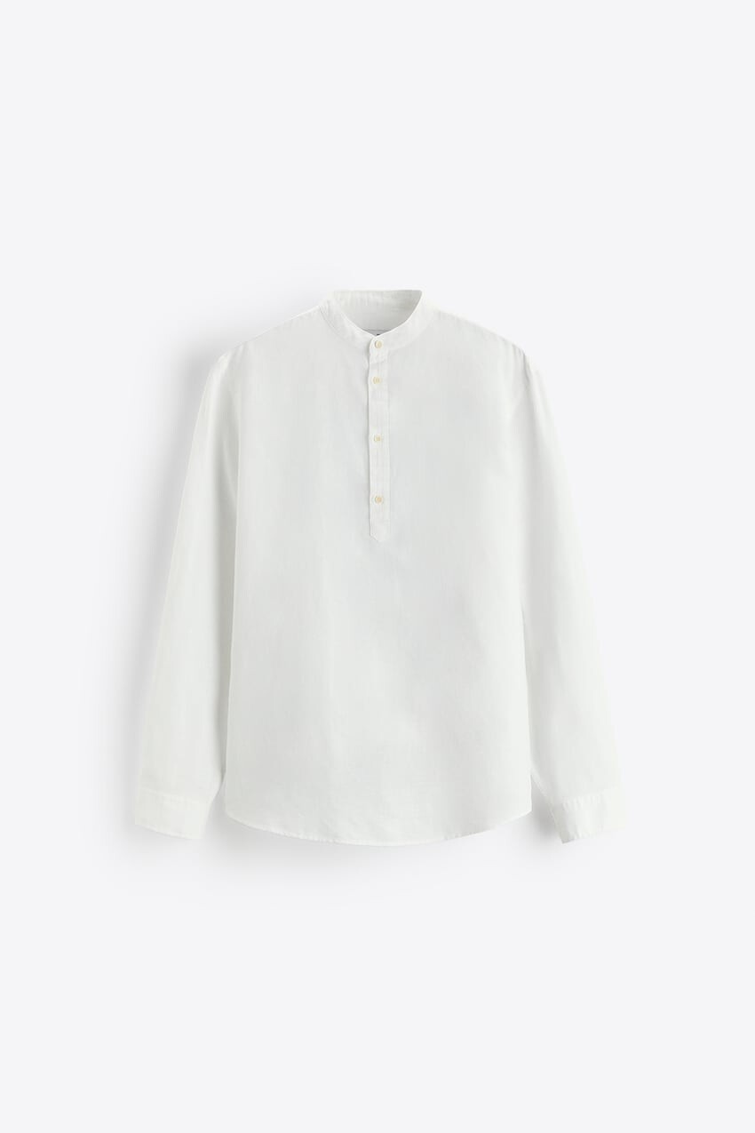 

Рубашка Zara cotton - linen, белый