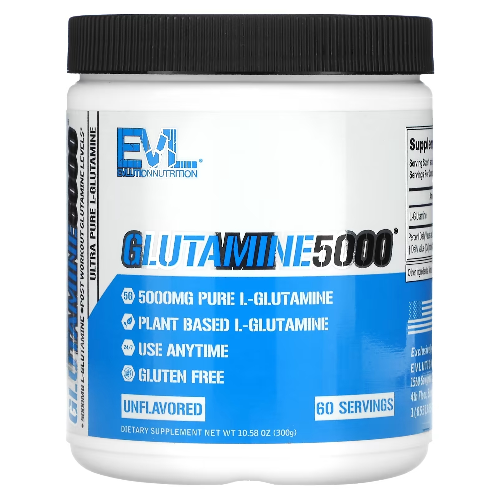 Глутамин EVLution Nutrition без добавок, 300 г цена и фото