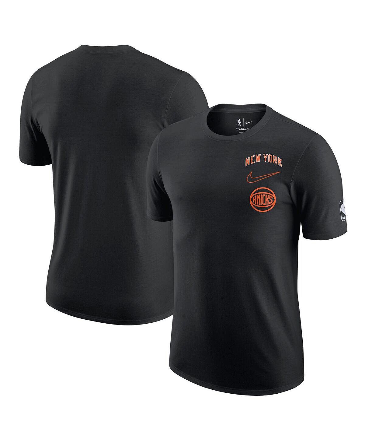 

Мужская черная выстиранная футболка new york knicks 2022/23 city edition courtside max90 vintage-like Nike, черный