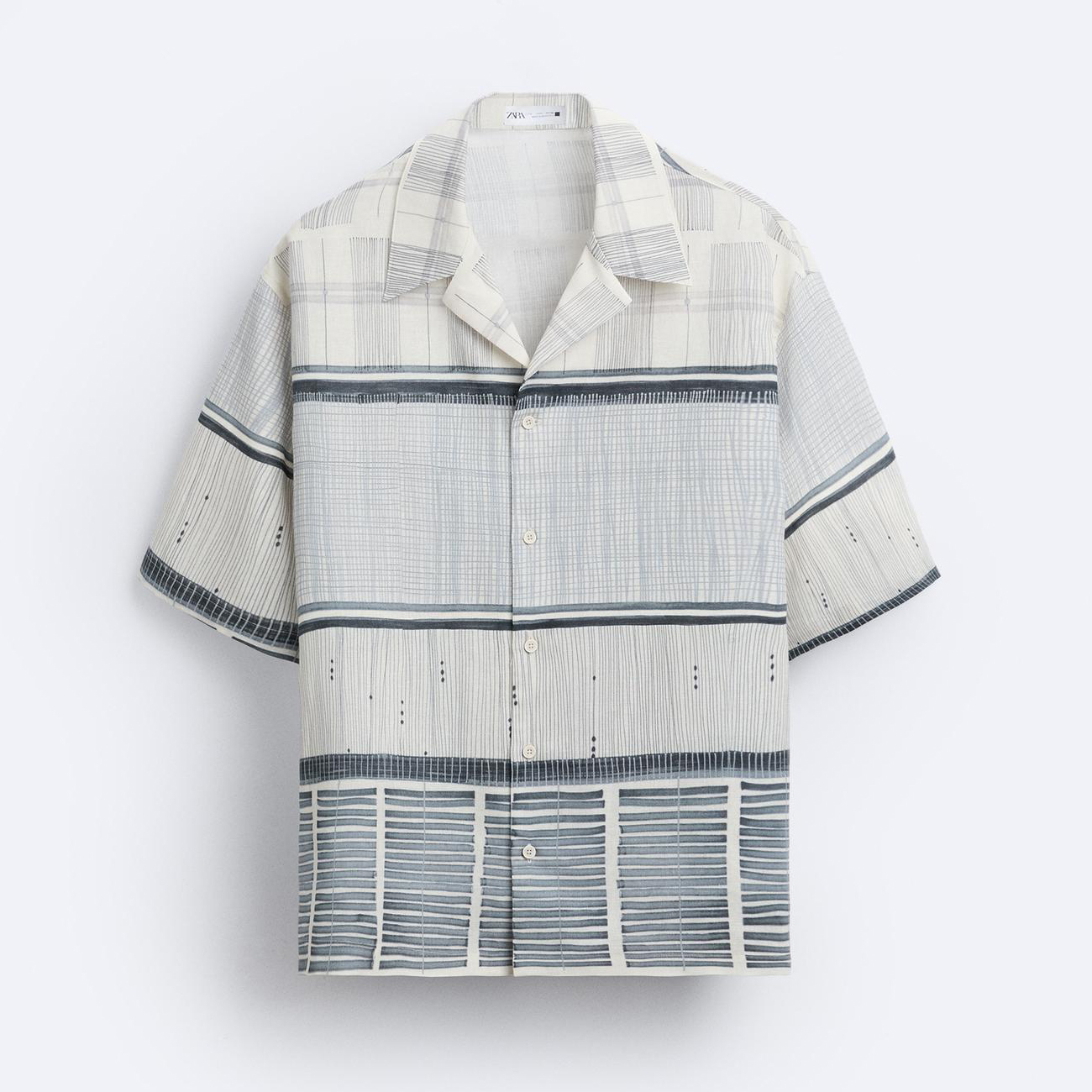 Рубашка Zara Check Print Limited Edition, серый