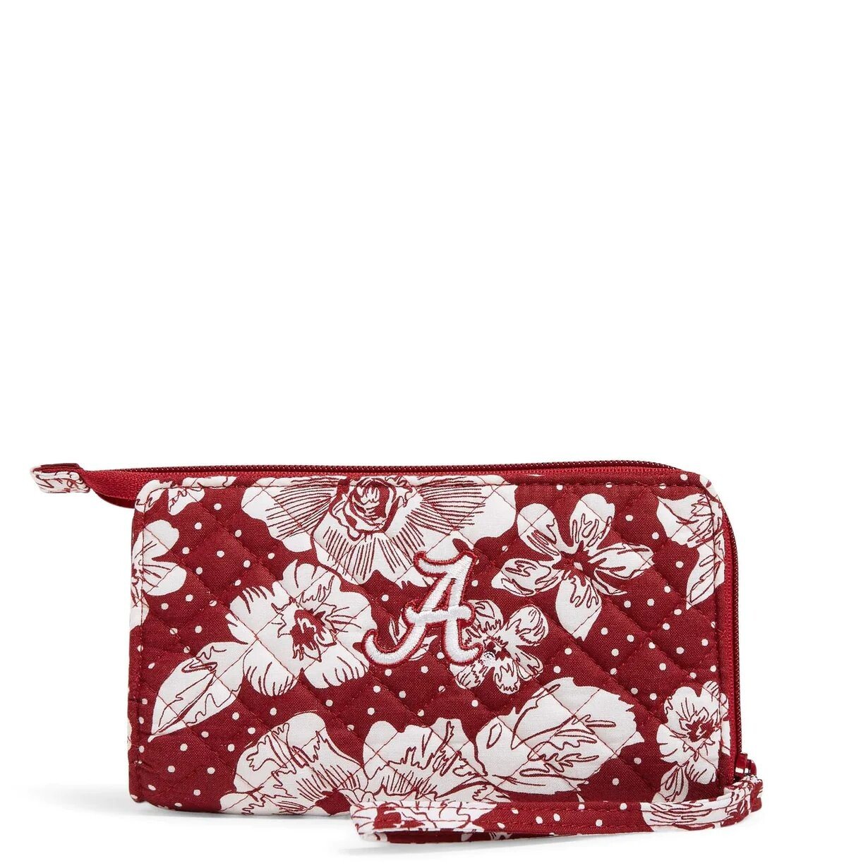 

Кошелек Vera Bradley Cotton Collegiate Front Zip With Rfid Protection, белый/красный