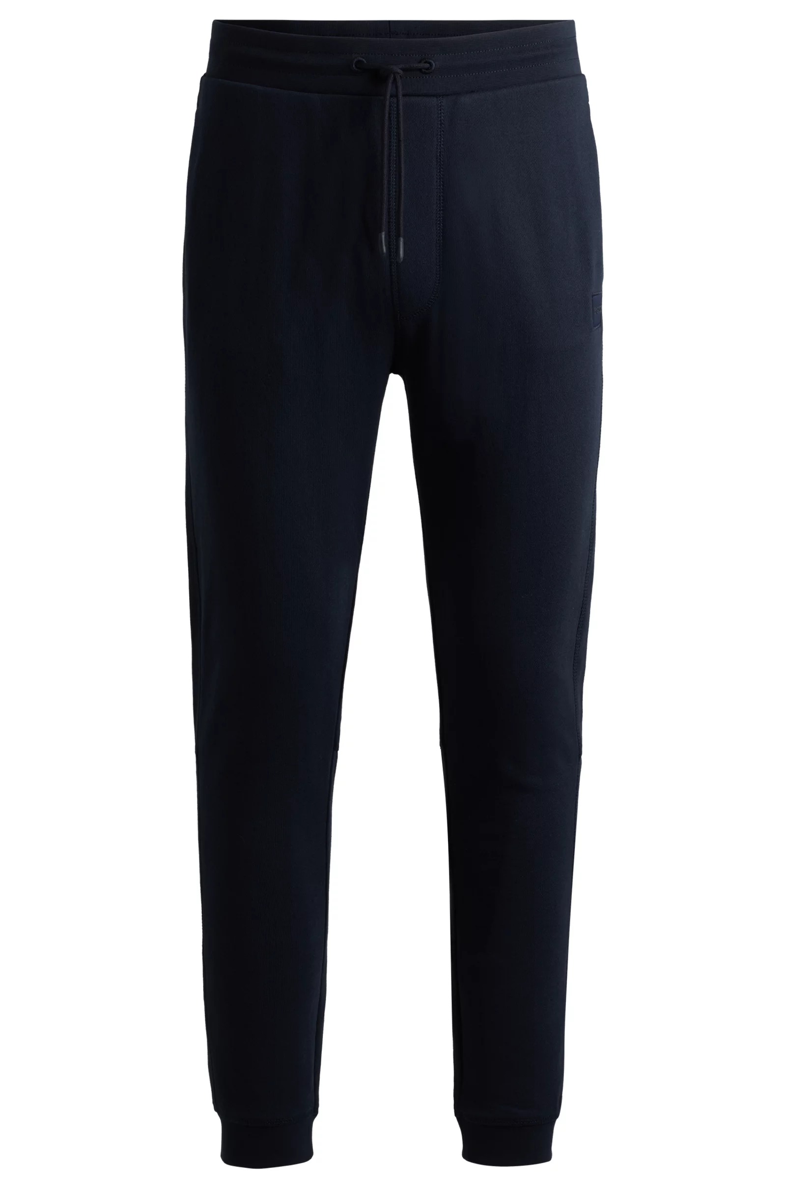 Спортивные брюки Hugo Cotton-terry With Logo Patch, темно-синий брюки hugo bodywear stacked logo темно синий