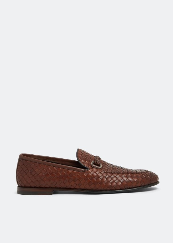 

Лоферы BARRETT Leather woven loafers, коричневый