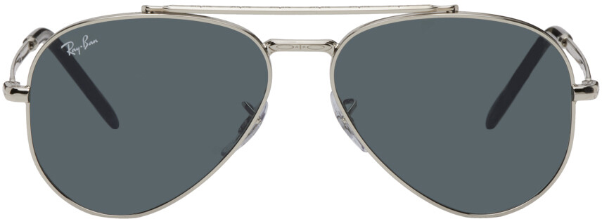 

Серебряные солнцезащитные очки New Aviator Ray-Ban