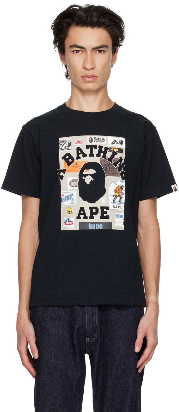 

Черная футболка колледжа BAPE