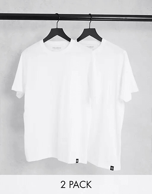 

Комплект из футболок Pull&Bear Join Life, 2 предмета, белый