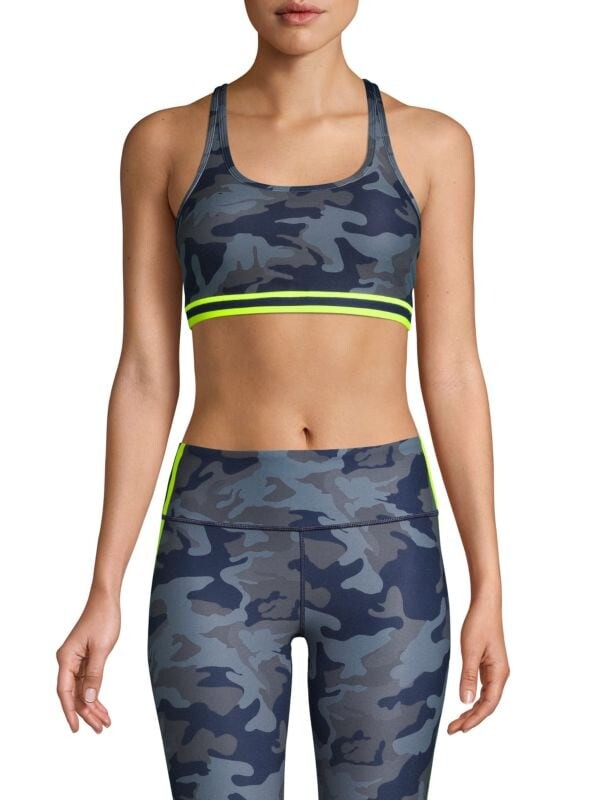 

Спортивное Бра Wear It To Heart с камуфляжным принтом и перекрестной спиной, slate camo