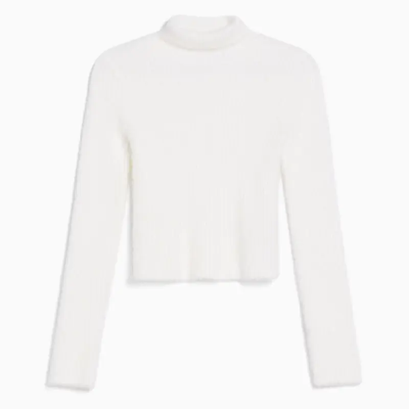 

Свитер Bershka Faux Fur Roll Neck, белый