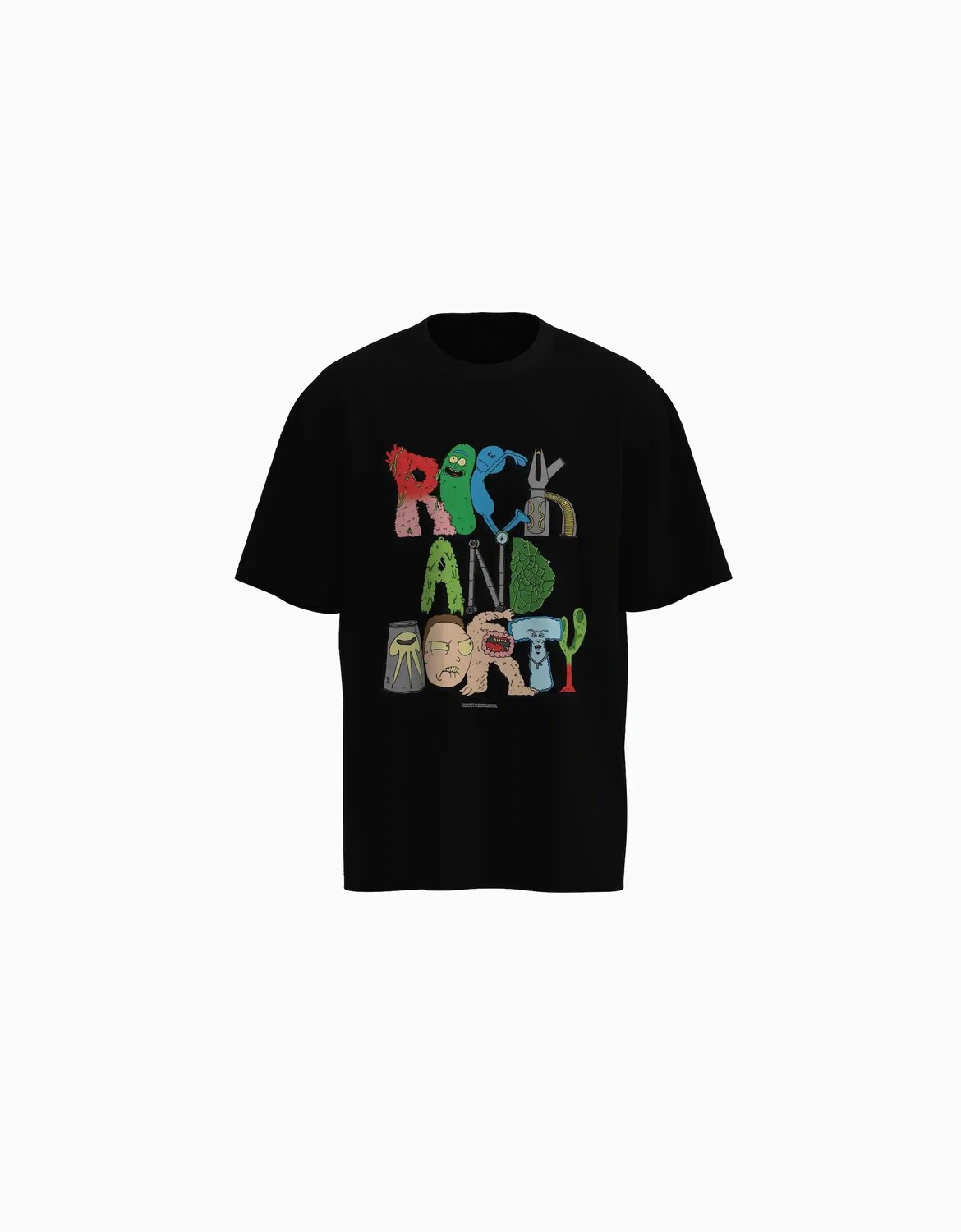 

Футболка Bershka Rick & Morty boxy fit short sleeve, чёрный