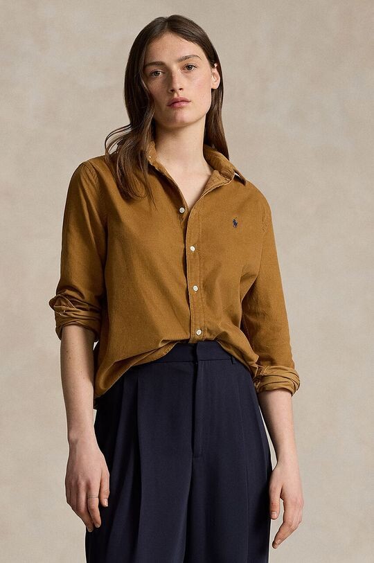 

Хлопковая рубашка Polo Ralph Lauren, бежевый