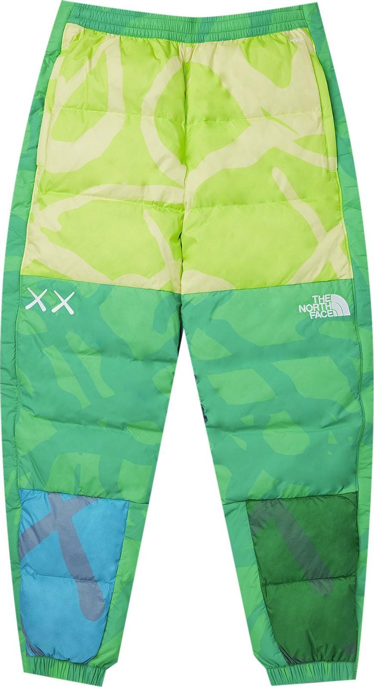 Брюки The North Face x KAWS Retro 1996 Nuptse Pant 'Safety Green', зеленый - фото