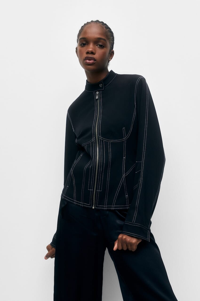 

Корсетный жакет Pull&Bear, черный