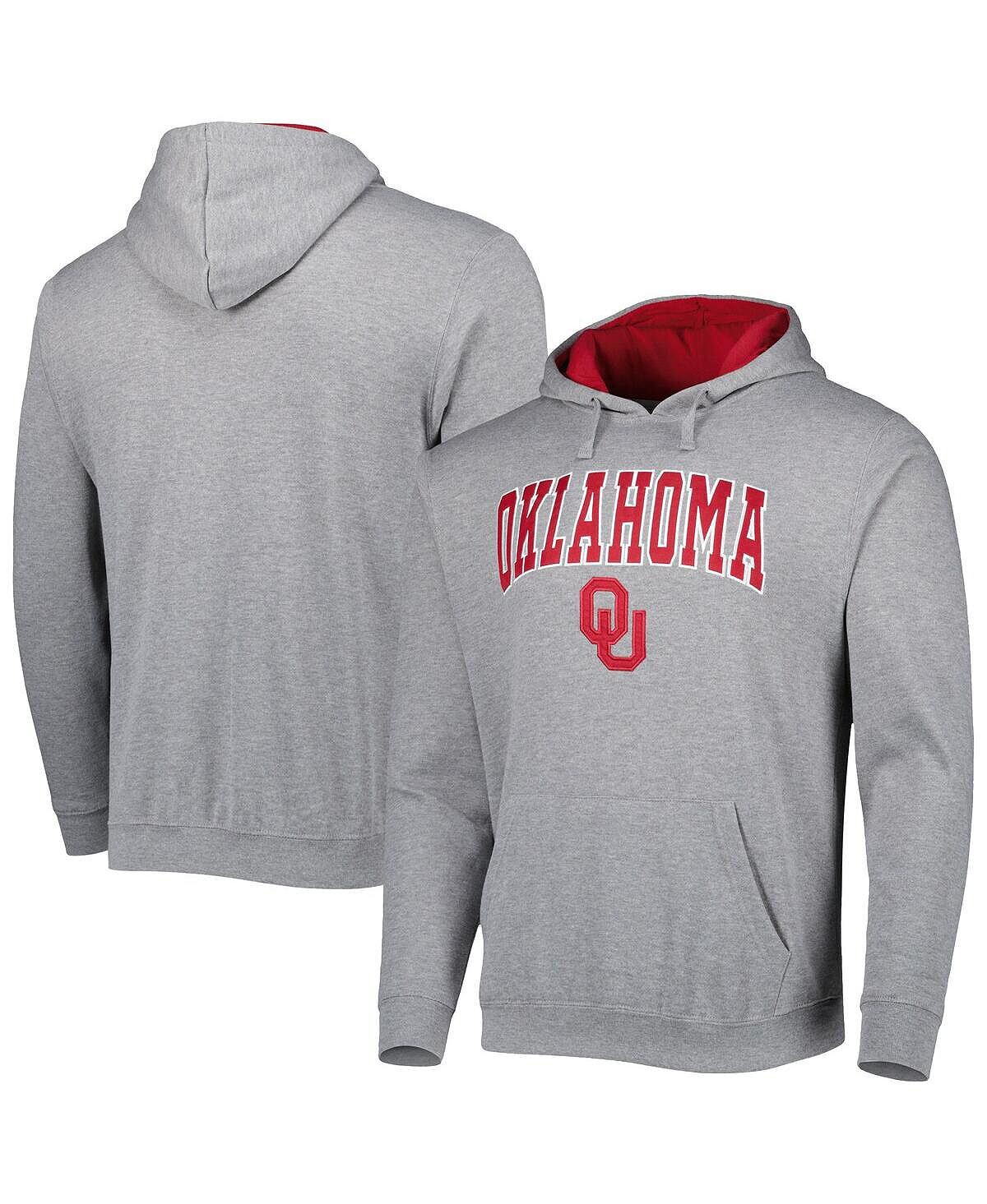 

Мужская толстовка с капюшоном oklahoma sooners arch & team logo 3.0 серого меланжевого цвета Colosseum, мульти